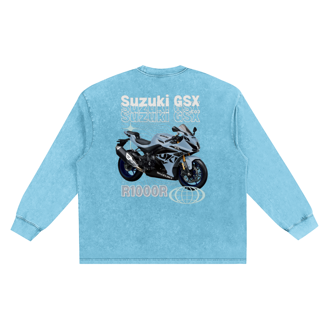 Suzuki GSX R1000r Snow Washed Oversize Long Sleeve T-shirt