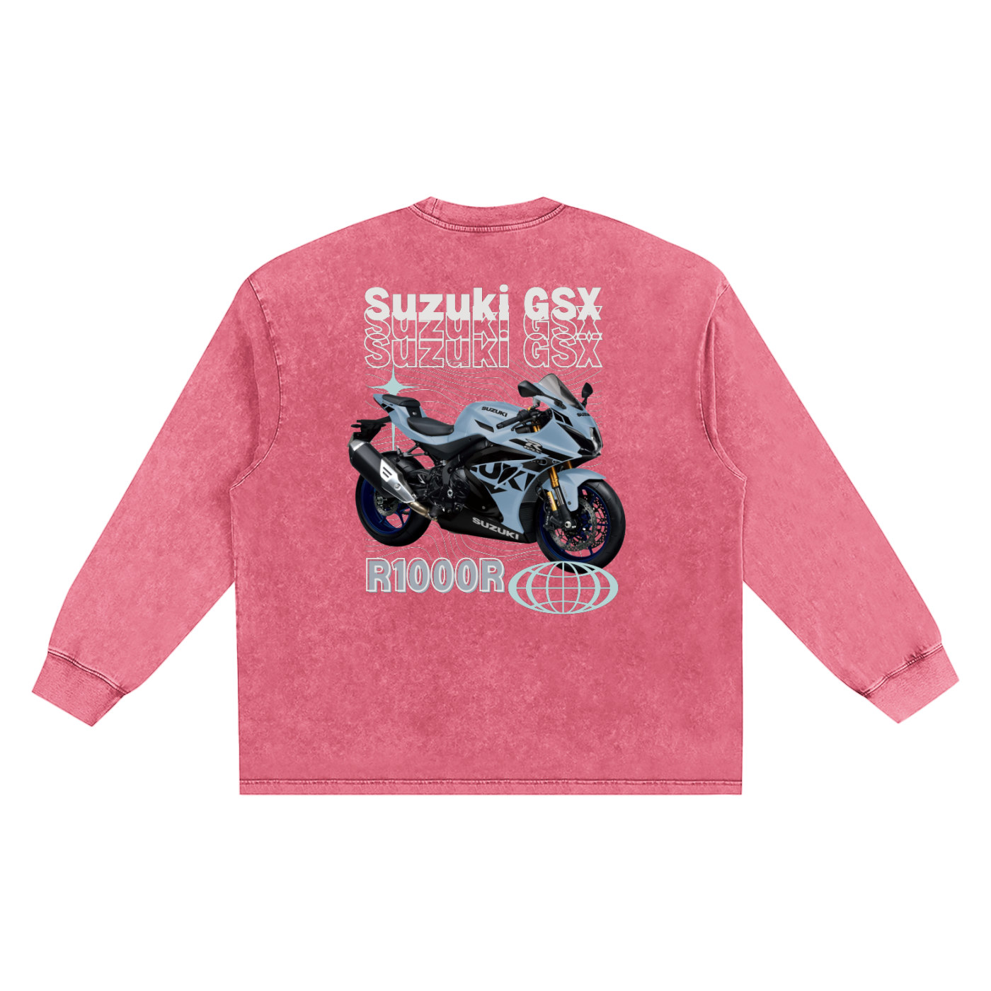 Suzuki GSX R1000r Snow Washed Oversize Long Sleeve T-shirt