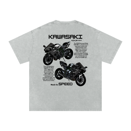 Kawasaki Ninja H2-R Acid Wash Oversize T-Shirt