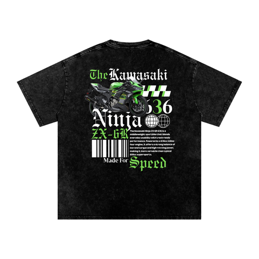 Kawasaki Ninja 636 Acid Wash Oversize T-Shirt